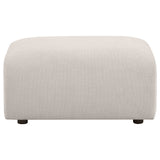 Burnett Ivory Chenille Upholstered Ottoman - Ornate Home