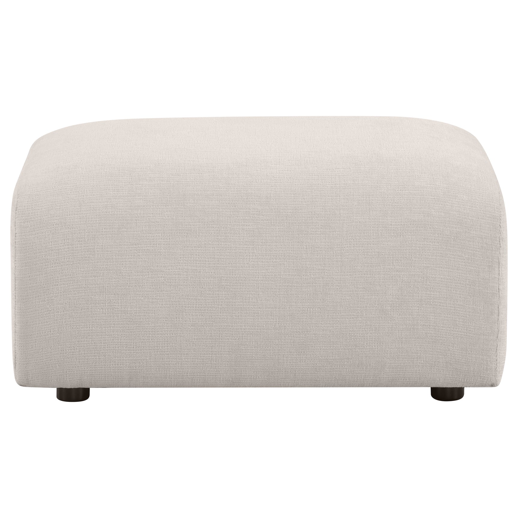 Burnett Ivory Chenille Upholstered Ottoman - Ornate Home