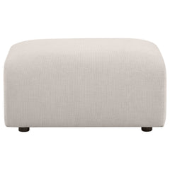 Burnett Ivory Chenille Upholstered Ottoman - Ornate Home