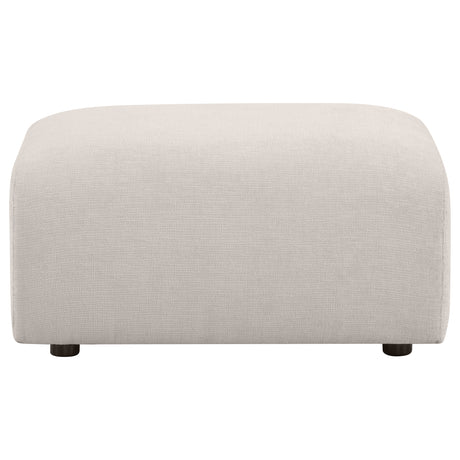 Burnett Ivory Chenille Upholstered Ottoman - Ornate Home