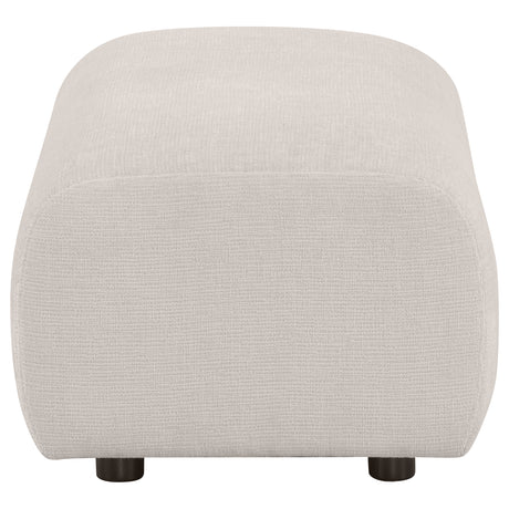 Burnett Ivory Chenille Upholstered Ottoman - Ornate Home