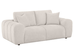 Burnett Ivory Chenille Upholstered Wide Arm Loveseat - Ornate Home