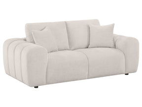 Burnett Ivory Chenille Upholstered Wide Arm Loveseat - Ornate Home