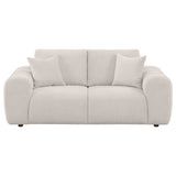 Burnett Ivory Chenille Upholstered Wide Arm Loveseat - Ornate Home