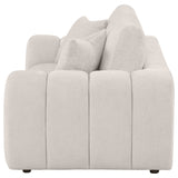 Burnett Ivory Chenille Upholstered Wide Arm Loveseat - Ornate Home