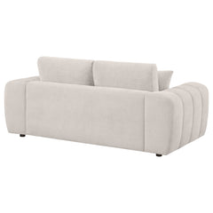 Burnett Ivory Chenille Upholstered Wide Arm Loveseat - Ornate Home