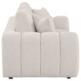Burnett Ivory Chenille Upholstered Wide Arm Loveseat - Ornate Home