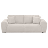 Burnett Ivory Chenille Upholstered Wide Arm Sofa - Ornate Home