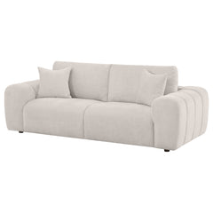 Burnett Ivory Chenille Upholstered Wide Arm Sofa - Ornate Home