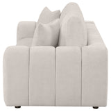 Burnett Ivory Chenille Upholstered Wide Arm Sofa - Ornate Home