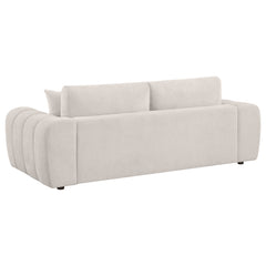 Burnett Ivory Chenille Upholstered Wide Arm Sofa - Ornate Home