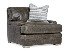 Burnham Brown/Grey Leather Chair - Ornate Home