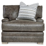 Burnham Brown/Grey Leather Chair - Ornate Home