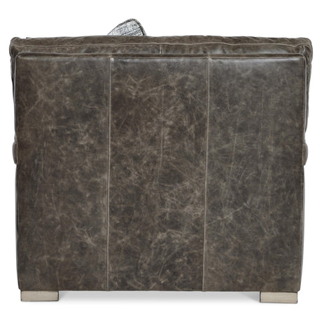 Burnham Brown/Grey Leather Chair - Ornate Home