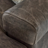 Burnham Brown/Grey Leather Chair - Ornate Home