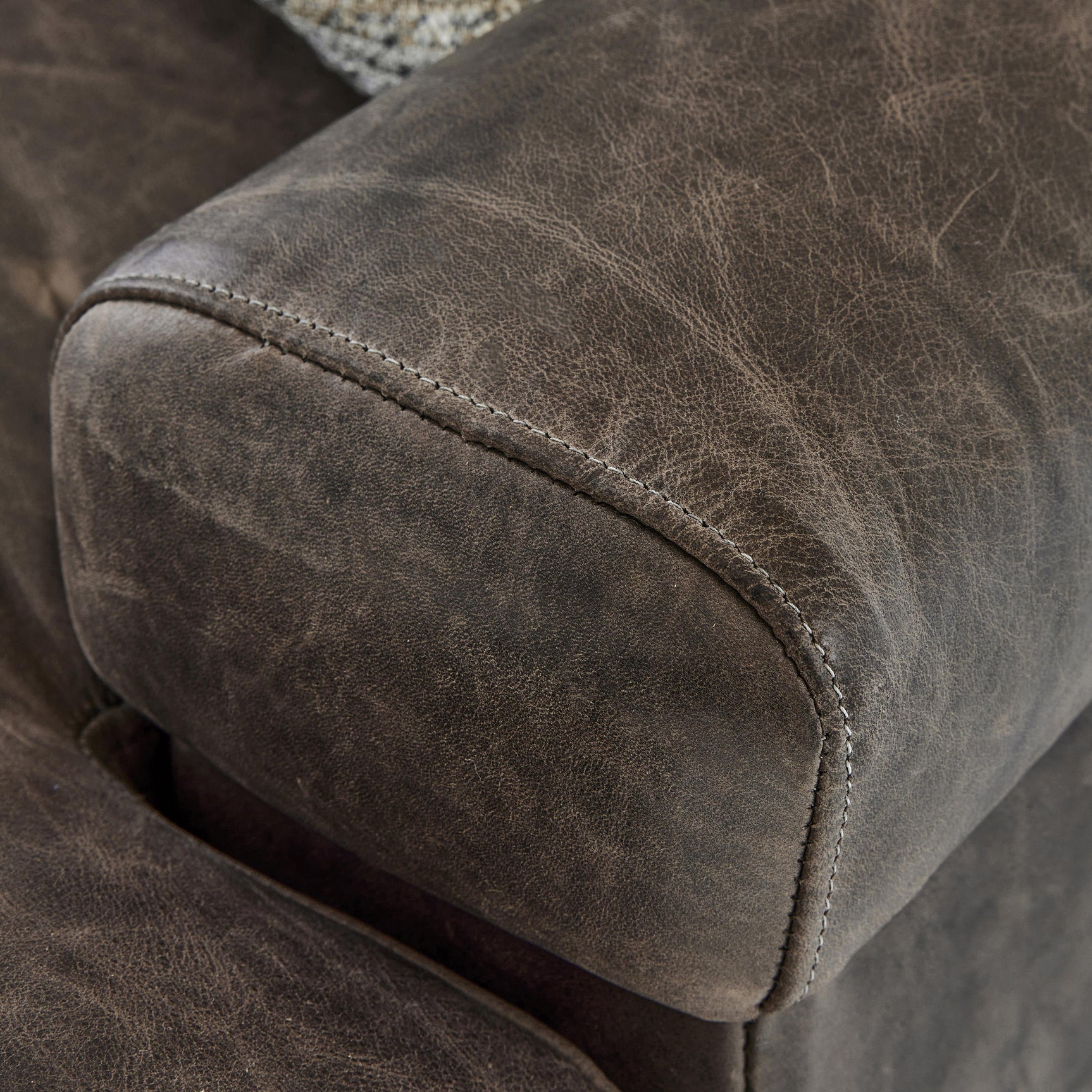 Burnham Brown/Grey Leather Chair - Ornate Home