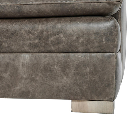 Burnham Brown/Grey Leather Chair - Ornate Home