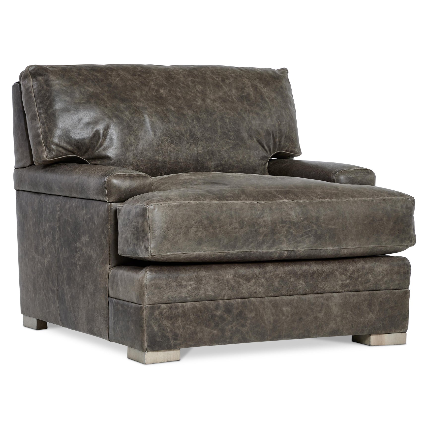 Burnham Brown/Grey Leather Chair - Ornate Home