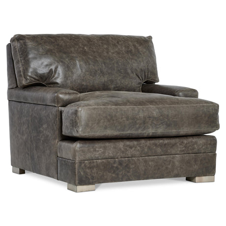 Burnham Brown/Grey Leather Chair - Ornate Home