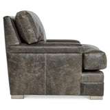 Burnham Brown/Grey Leather Chair - Ornate Home