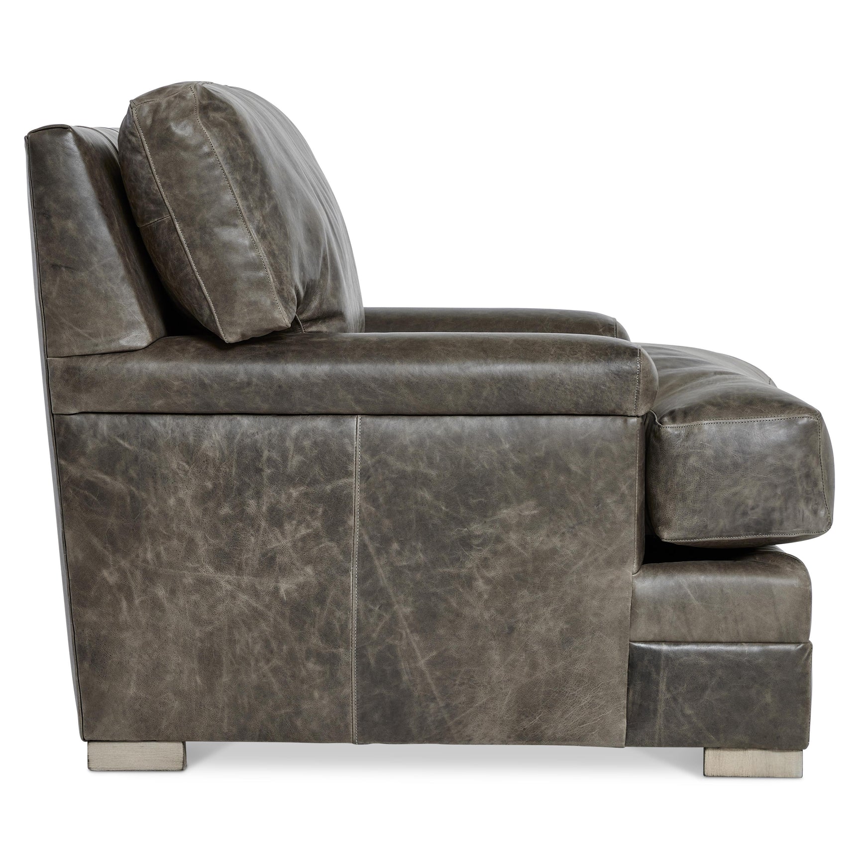 Burnham Brown/Grey Leather Chair - Ornate Home