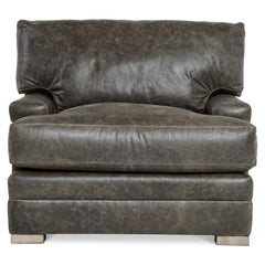Burnham Brown/Grey Leather Chair - Ornate Home
