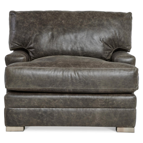 Burnham Brown/Grey Leather Chair - Ornate Home