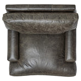 Burnham Brown/Grey Leather Chair - Ornate Home