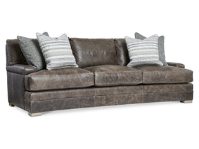 Burnham Brown/Grey Leather Sofa - Ornate Home