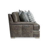 Burnham Brown/Grey Leather Sofa - Ornate Home