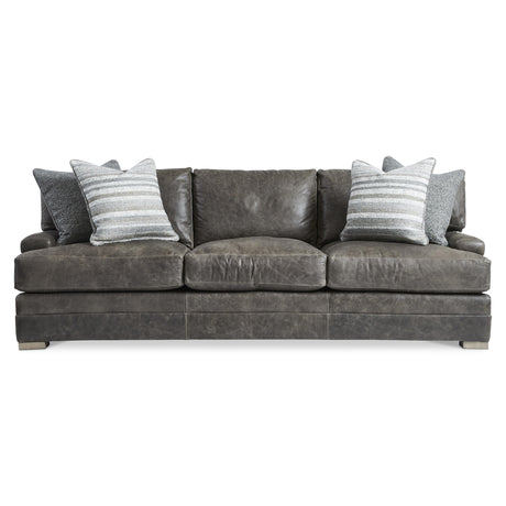 Burnham Brown/Grey Leather Sofa - Ornate Home