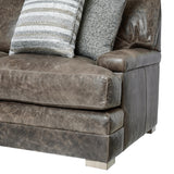 Burnham Brown/Grey Leather Sofa - Ornate Home