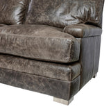 Burnham Brown/Grey Leather Sofa - Ornate Home