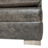 Burnham Brown/Grey Leather Sofa - Ornate Home