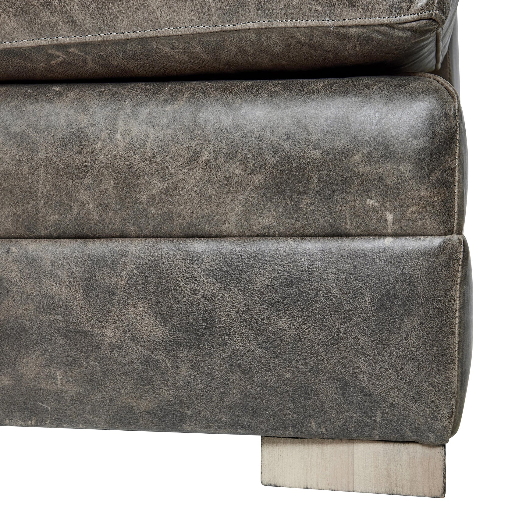 Burnham Brown/Grey Leather Sofa - Ornate Home