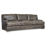 Burnham Brown/Grey Leather Sofa - Ornate Home