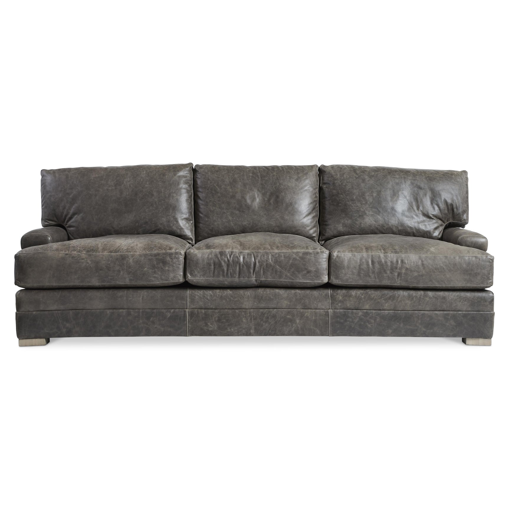 Burnham Brown/Grey Leather Sofa - Ornate Home