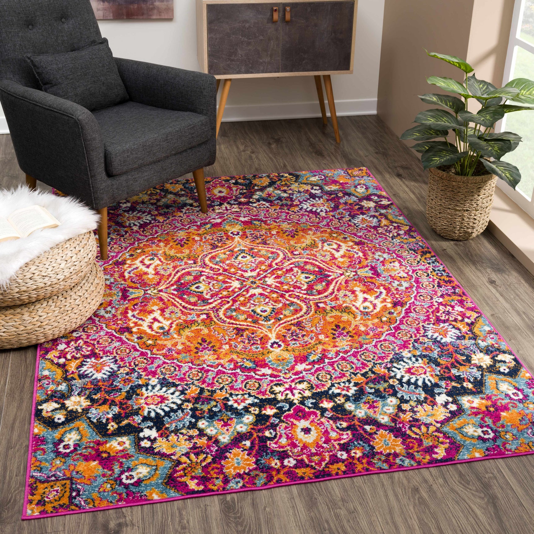 Burnt Orange Ojus Area Rug - Ornate Home