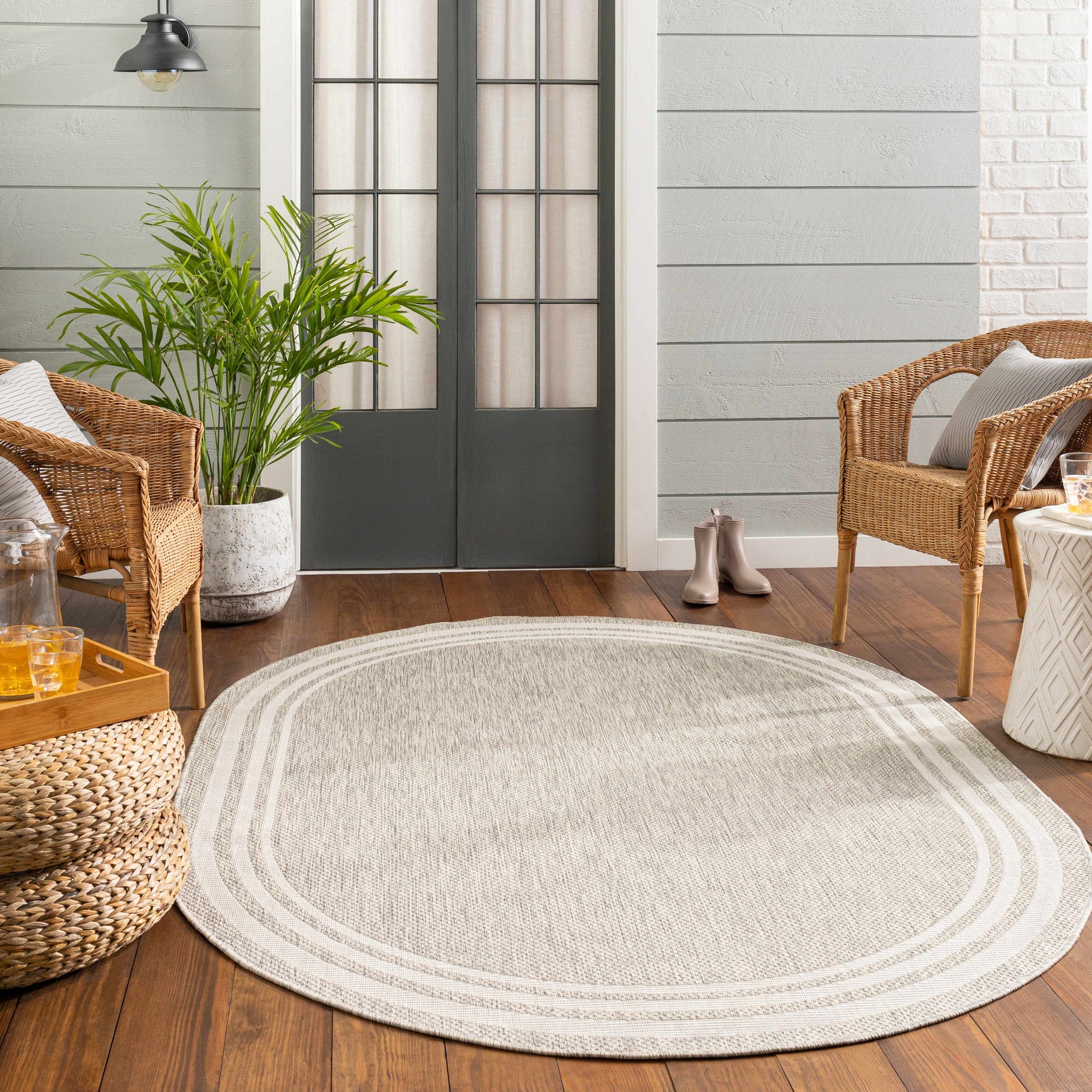 Burradoo Bordered Outdoor Area Rug - Ornate Home
