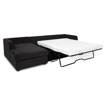 Burrow Black Sleeper Sectional With Left Storage Chaise - Ornate Home