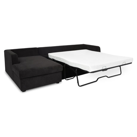 Burrow Black Sleeper Sectional With Left Storage Chaise - Ornate Home