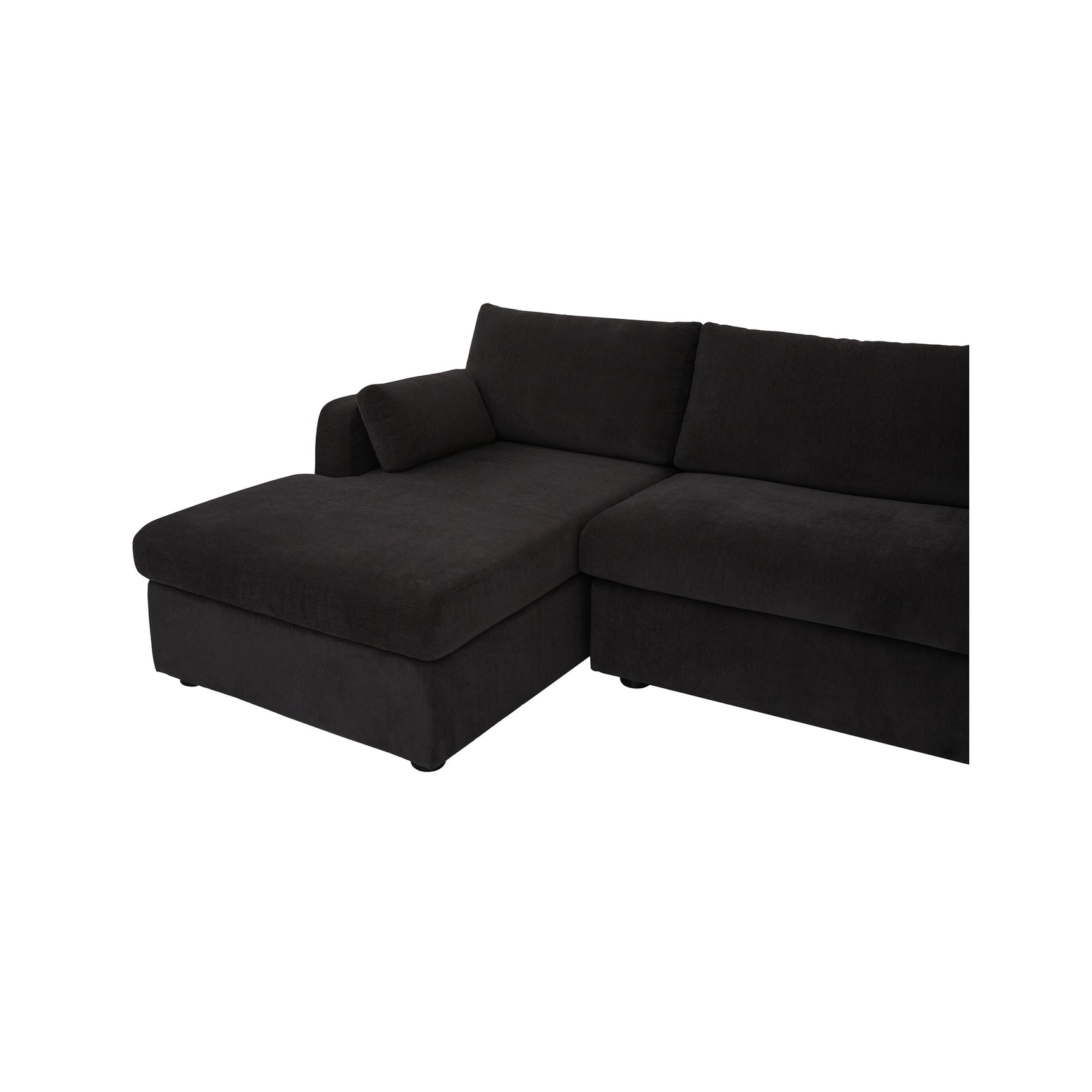 Burrow Black Sleeper Sectional With Left Storage Chaise - Ornate Home