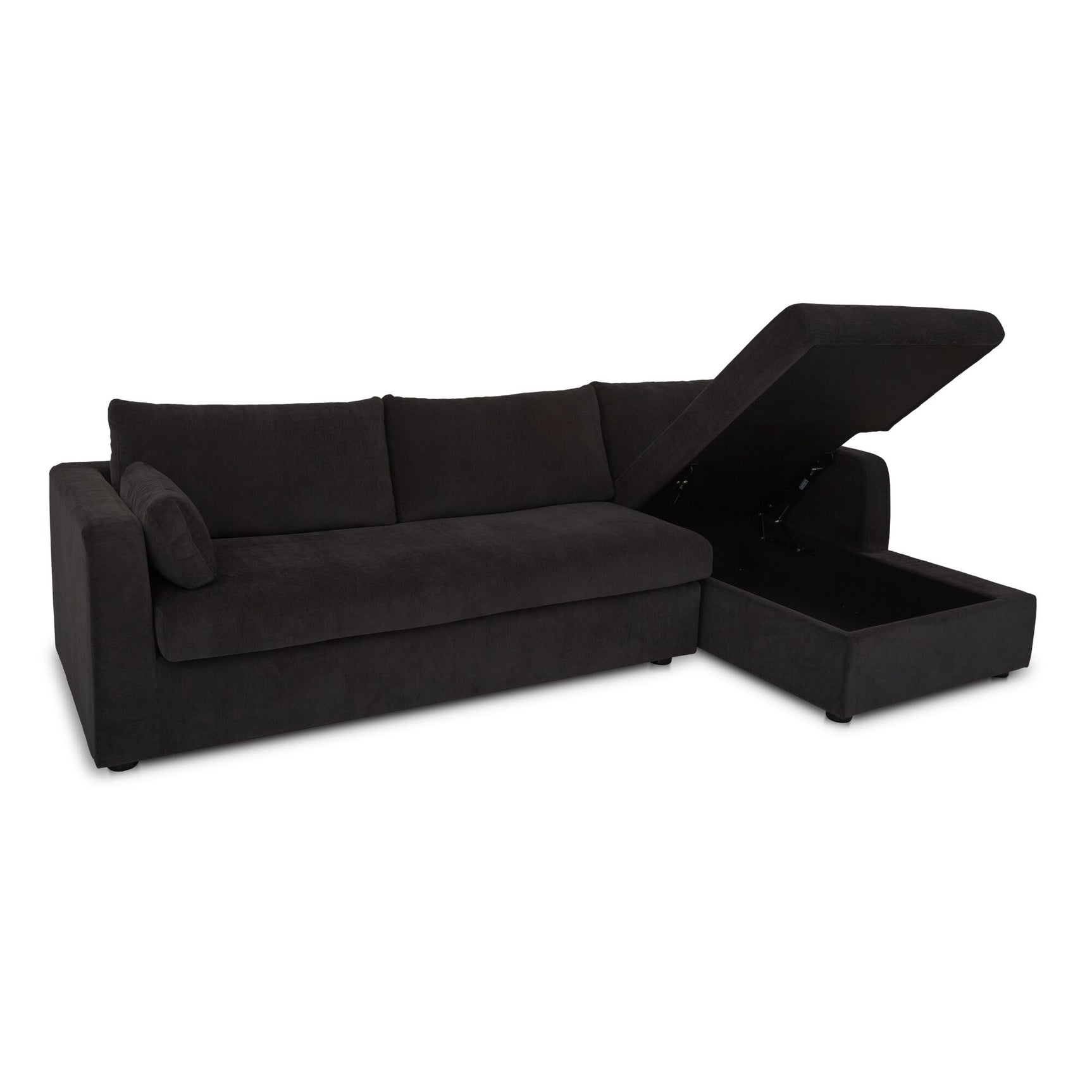 Burrow Black Sleeper Sectional With Right Storage Chaise - Ornate Home