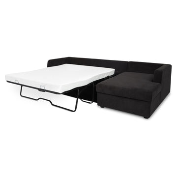 Burrow Black Sleeper Sectional With Right Storage Chaise - Ornate Home