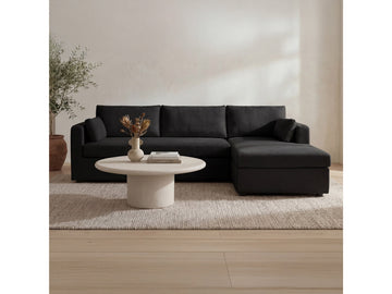 Burrow Black Sleeper Sectional With Right Storage Chaise - Ornate Home