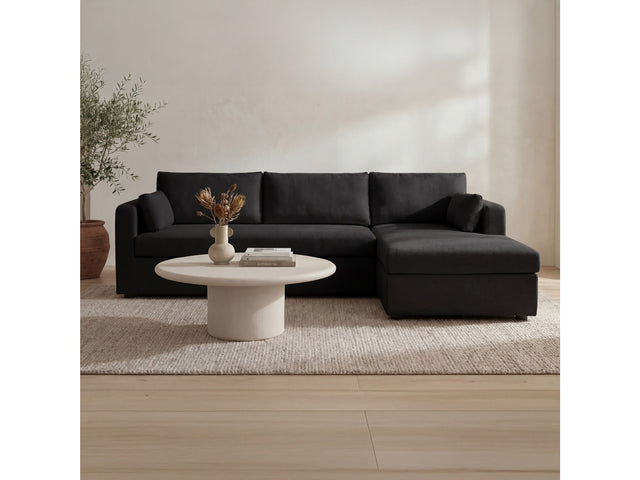 Burrow Black Sleeper Sectional With Right Storage Chaise - Ornate Home