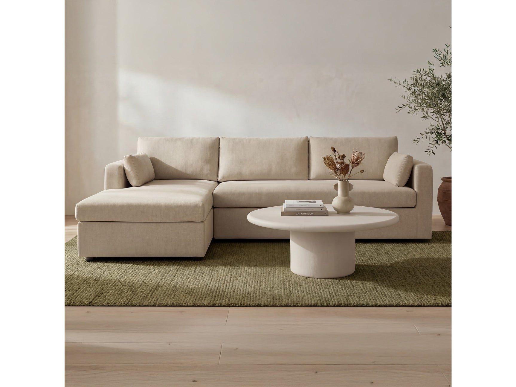 Burrow Sand Sleeper Sectional With Left Storage Chaise - Ornate Home