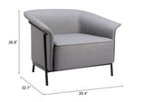Burry Slate Gray Accent Chair - Ornate Home