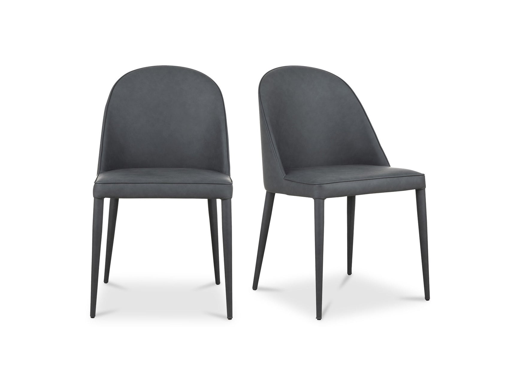 Burton Black Fade Vegan Leather Dining Chair (Set of 2) - Ornate Home