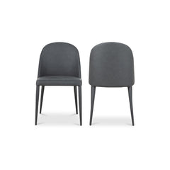 Burton Black Fade Vegan Leather Dining Chair (Set of 2) - Ornate Home